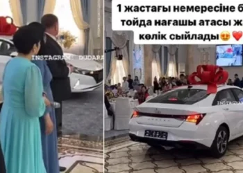 Новую машину на первый день рождения подарил внуку казахстанец (видео)