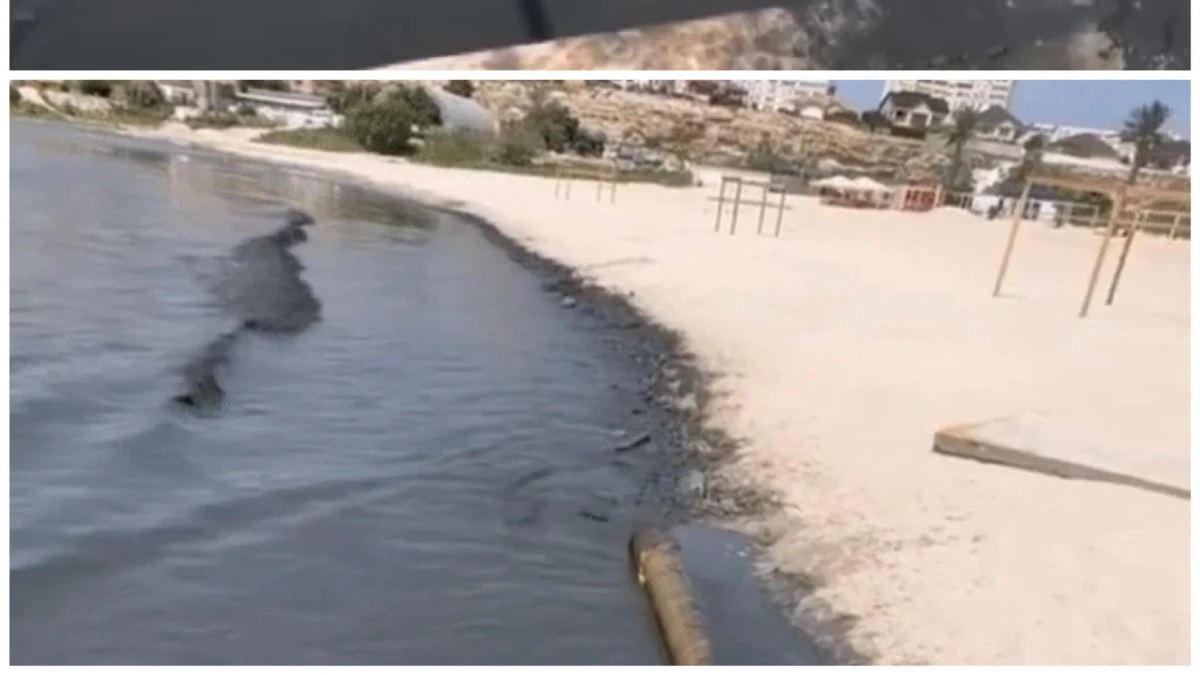 В чёрный цвет окрасилась вода в Каспийском море